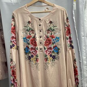 Floral Beige Women's Top